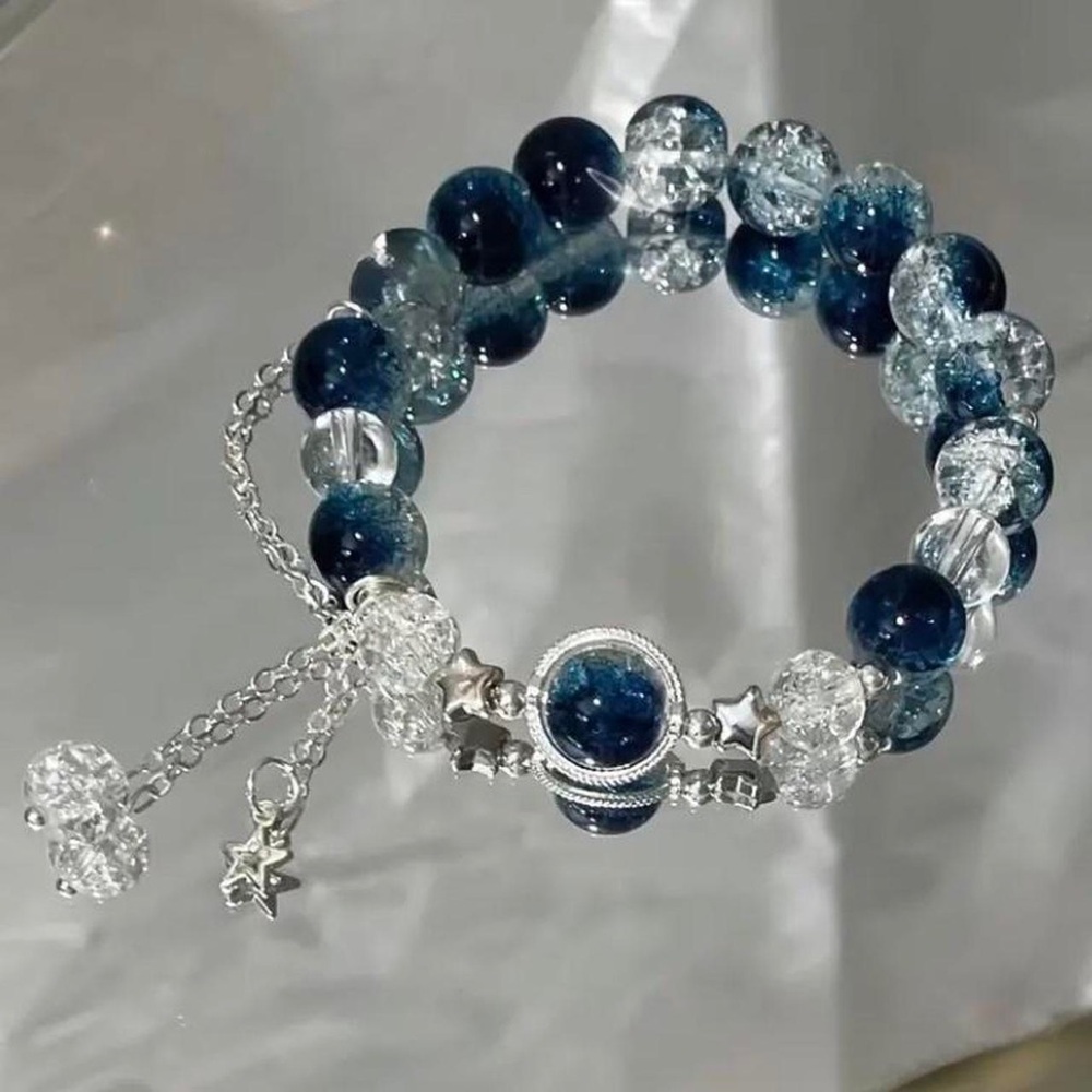 Brand new blue beaded star bracelet